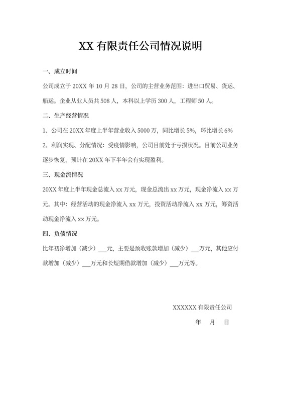 企业公司情况说明