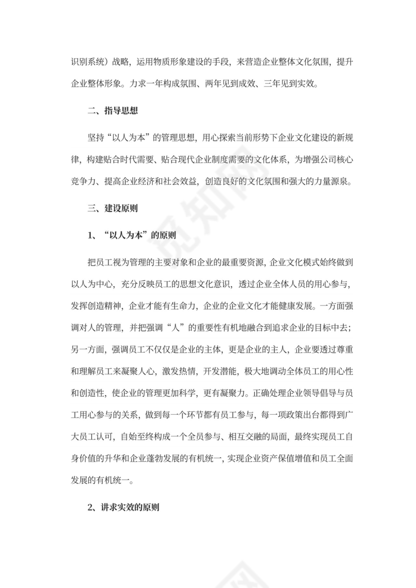 企业文化建设方案模板
