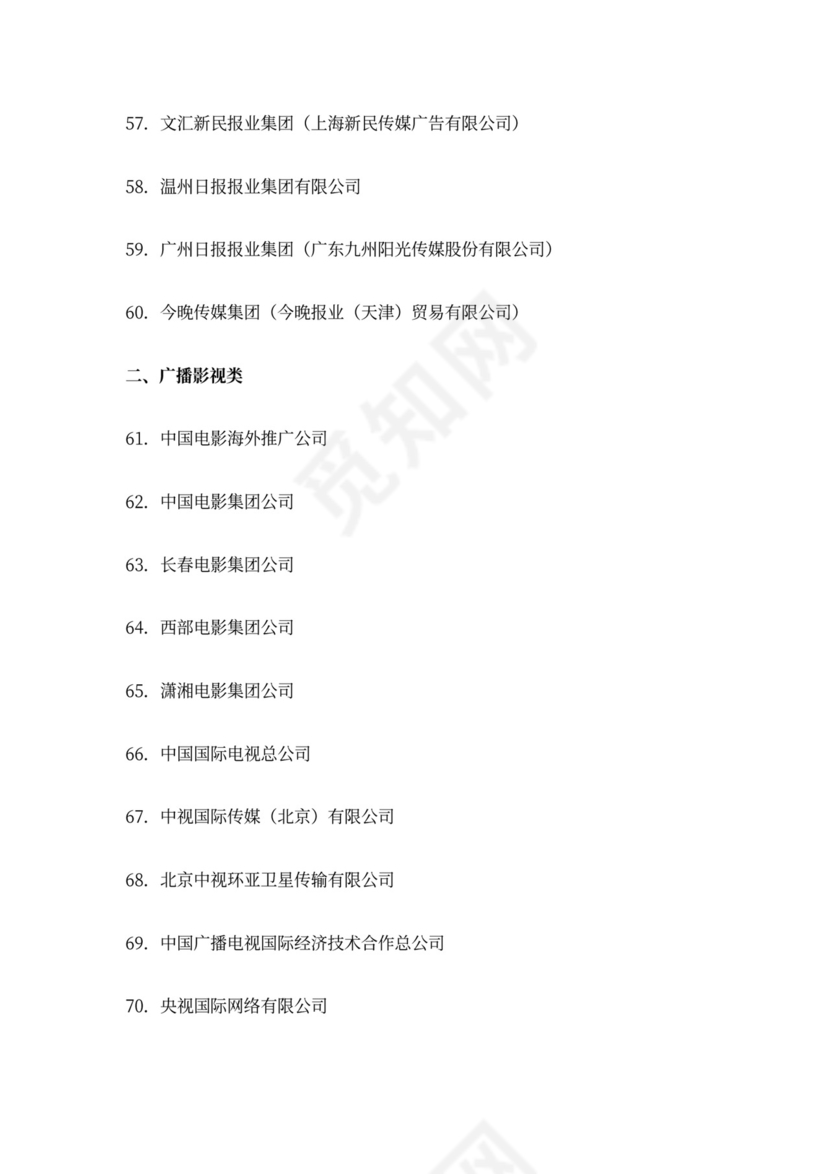 国家文化出口重点企业目录