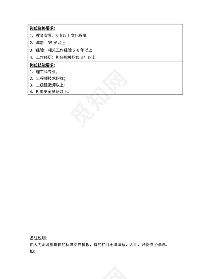 工程公司组织架构和岗位职责