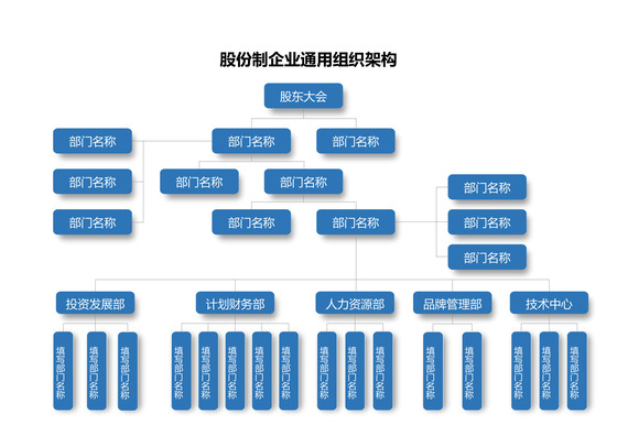 股份制企业通用组织架构
