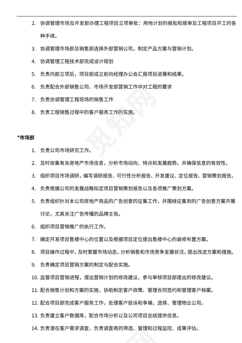 房地产公司组织架构与岗位职责