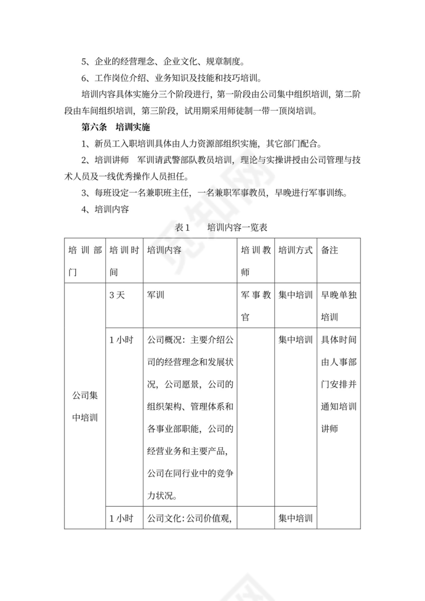 新员工入职员工培训方案