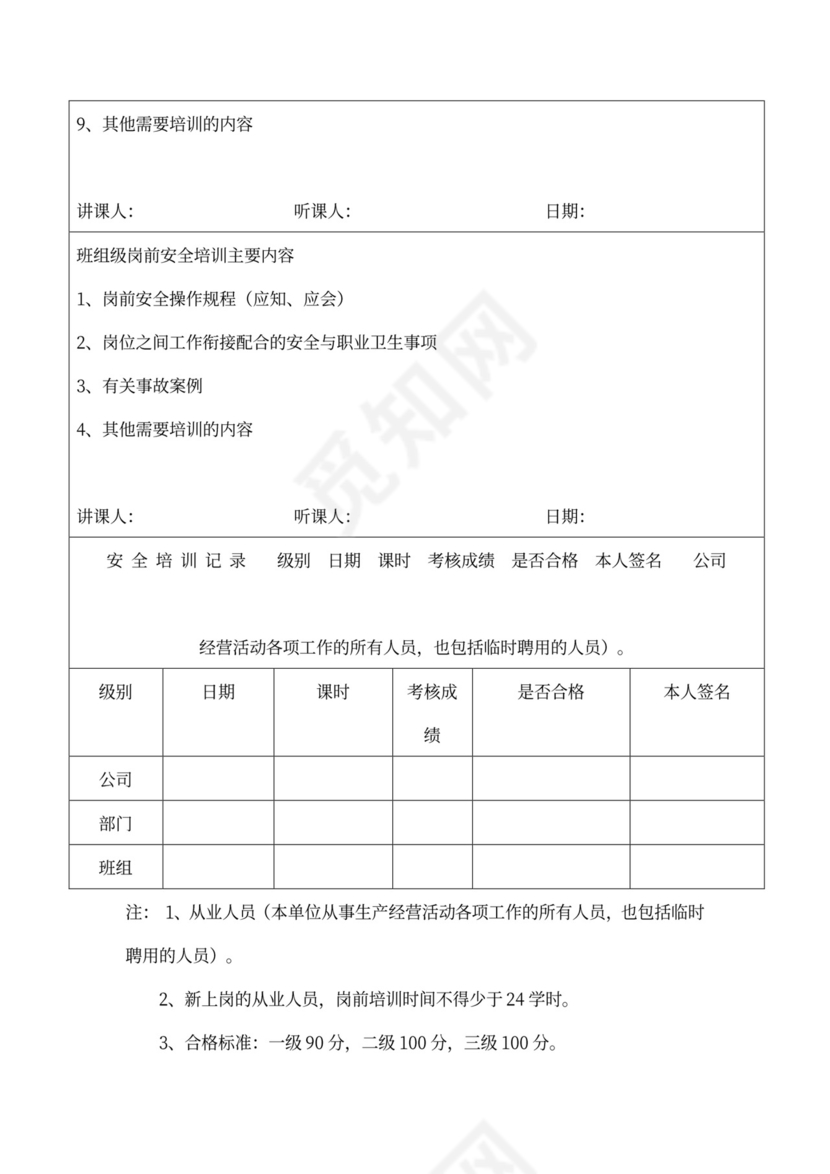 企业级员工生产安全培训模板