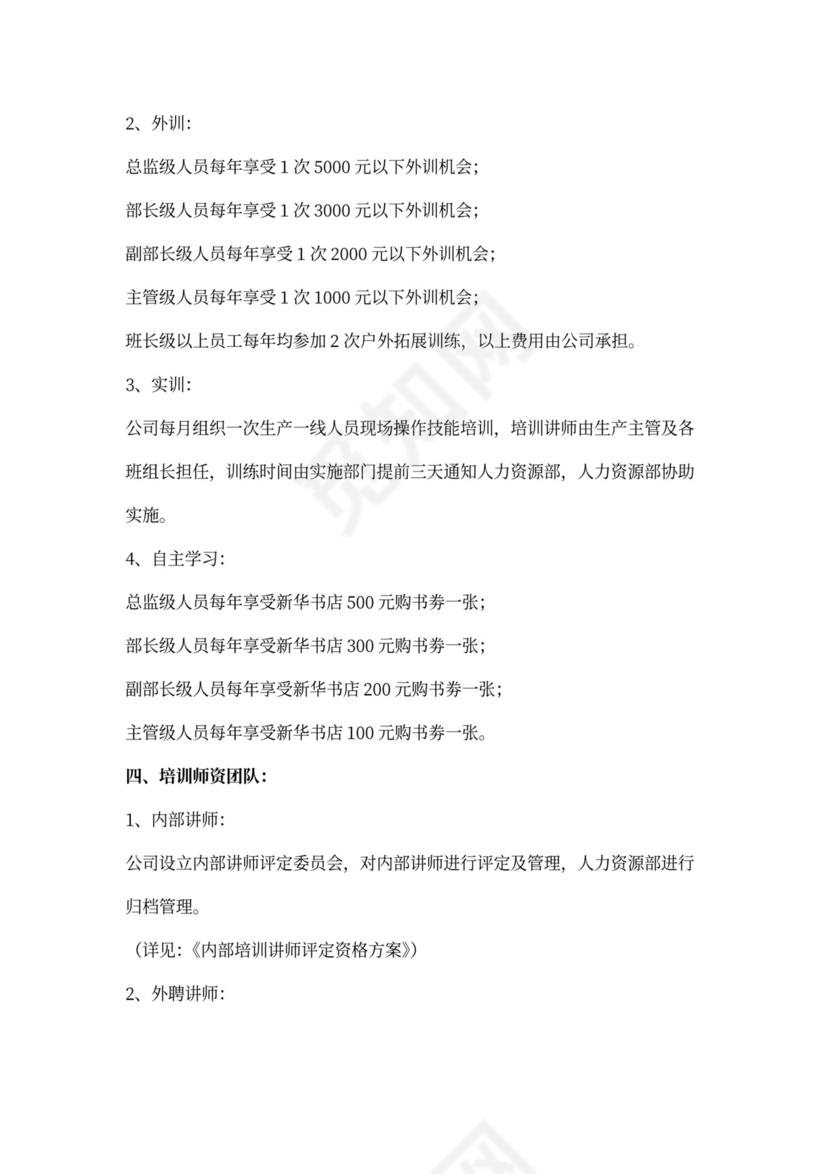 公司管理人员培训方案word