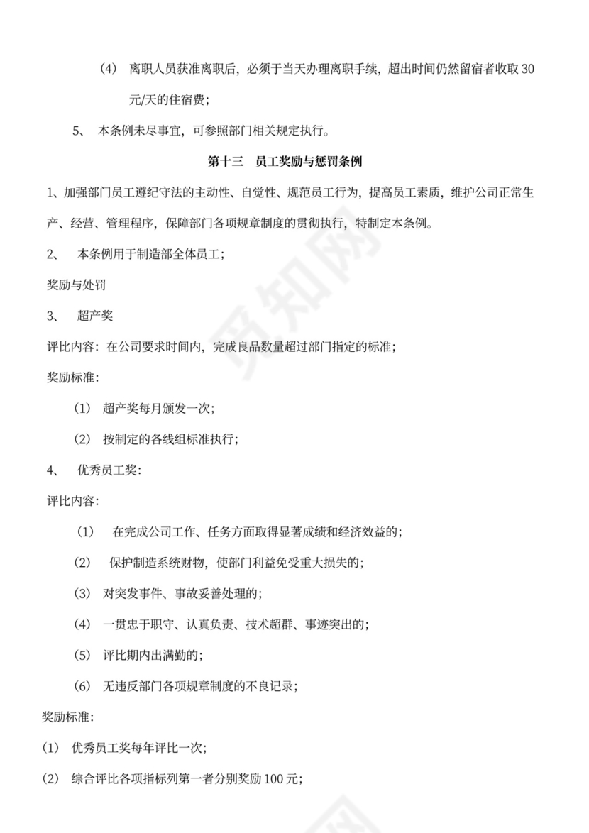 简约工厂员工管理规章制度Word模版