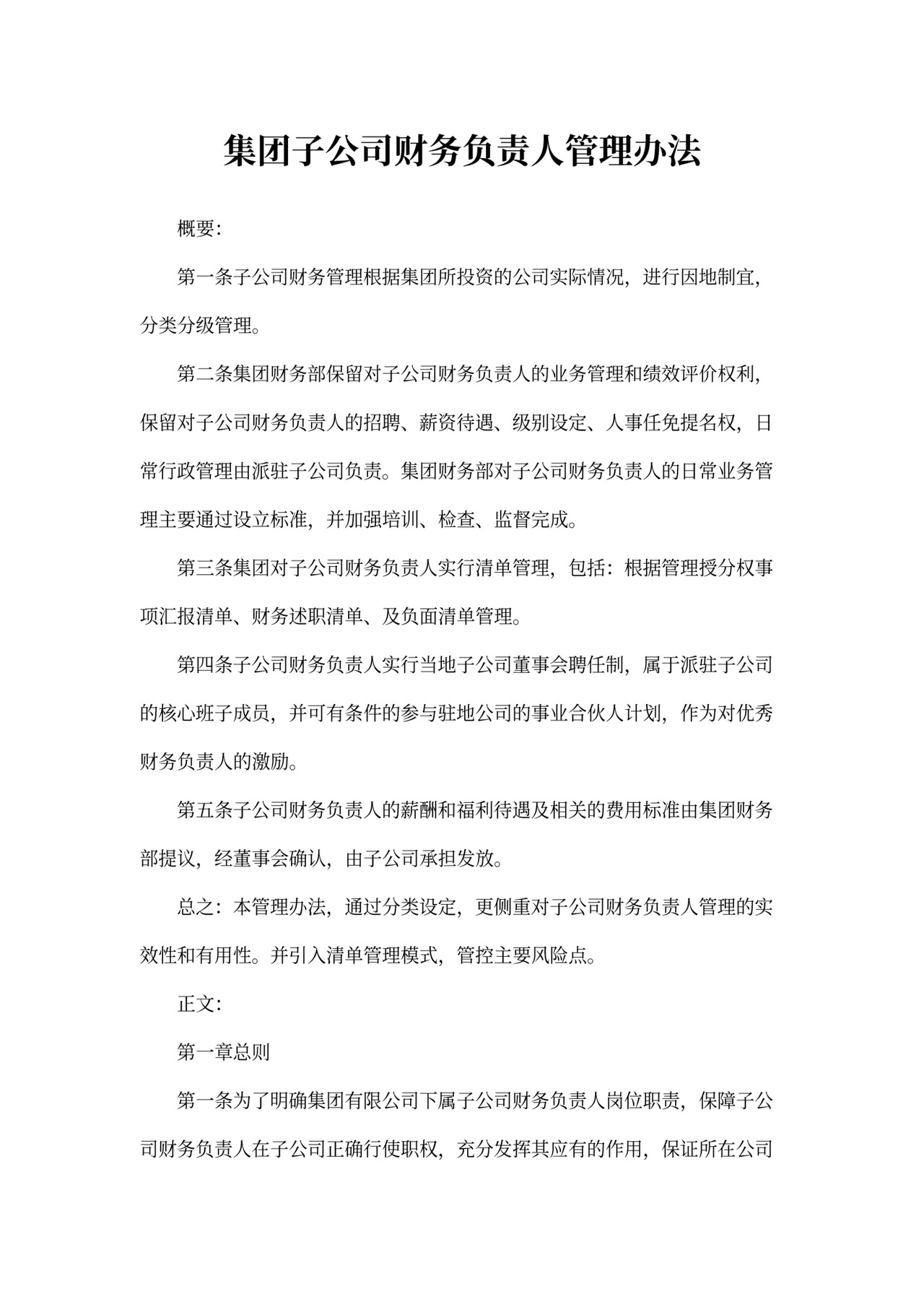 集团公司财务人员管理办法(全)