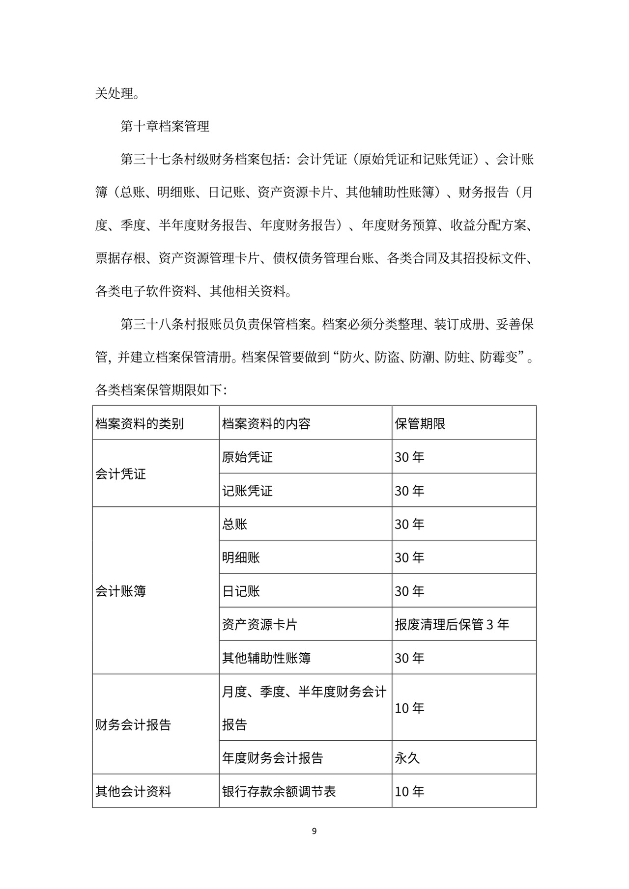 村级财务管理制度范文