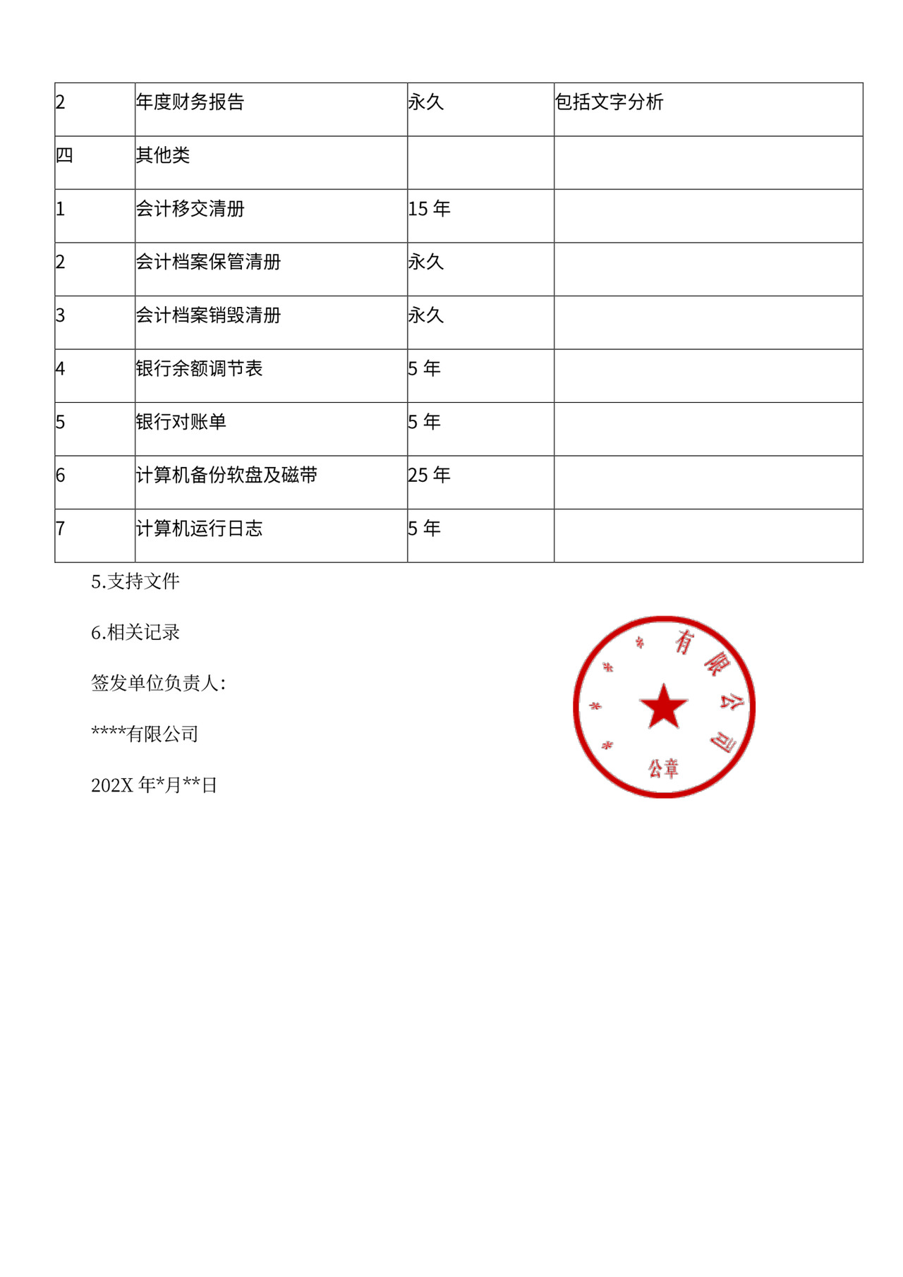 财务档案管理办法模板