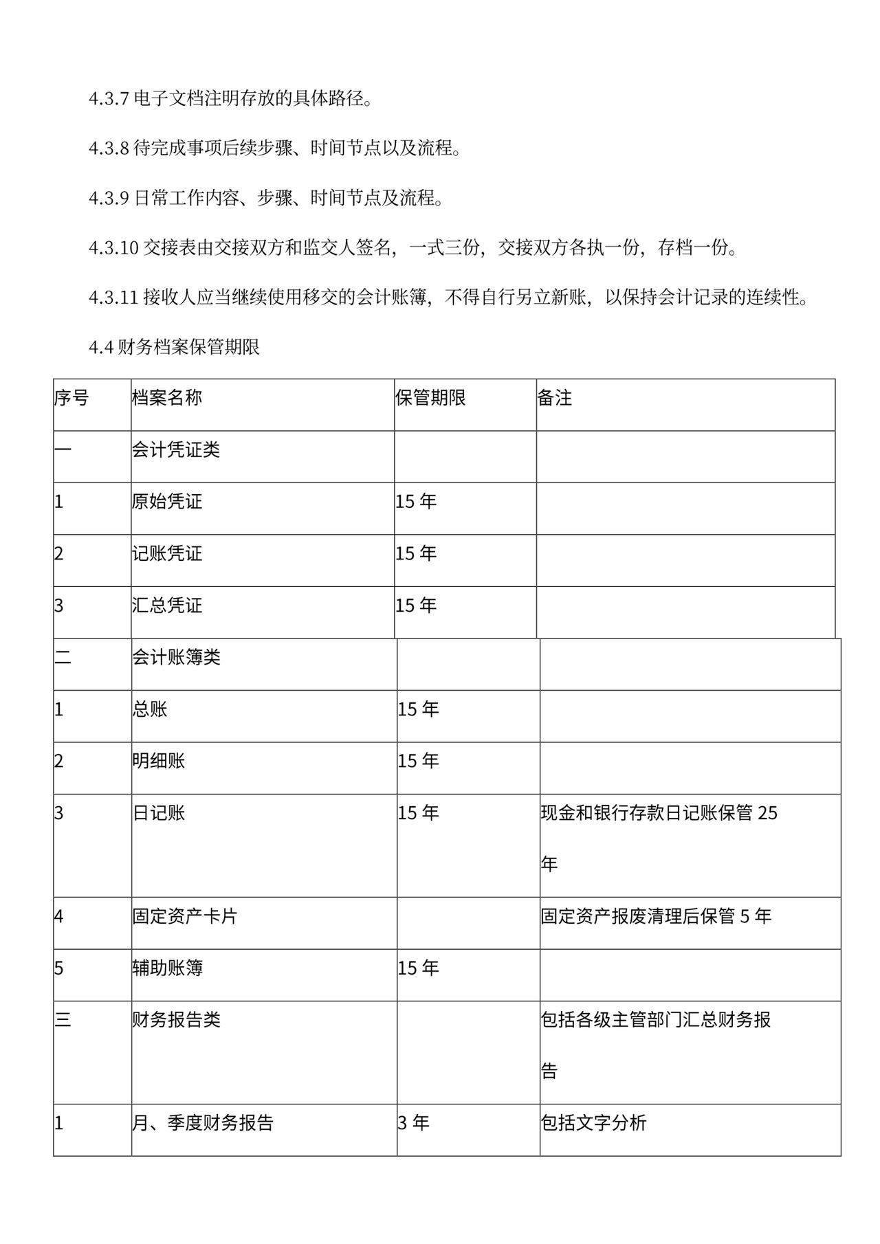 财务档案管理办法模板