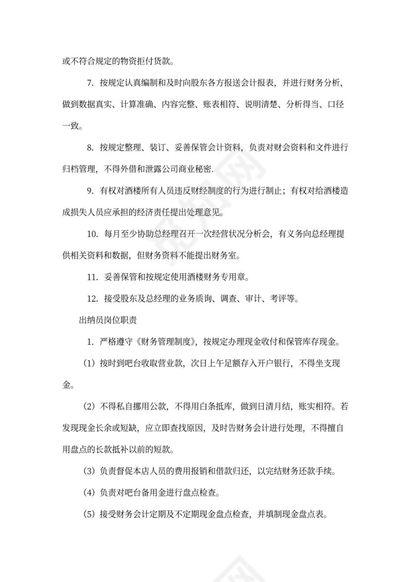 酒店财务管理制度模板