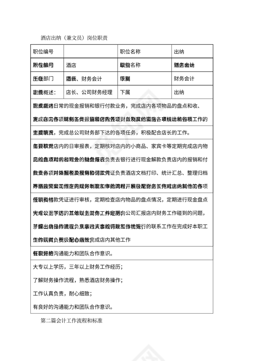 XX酒店财务管理手册