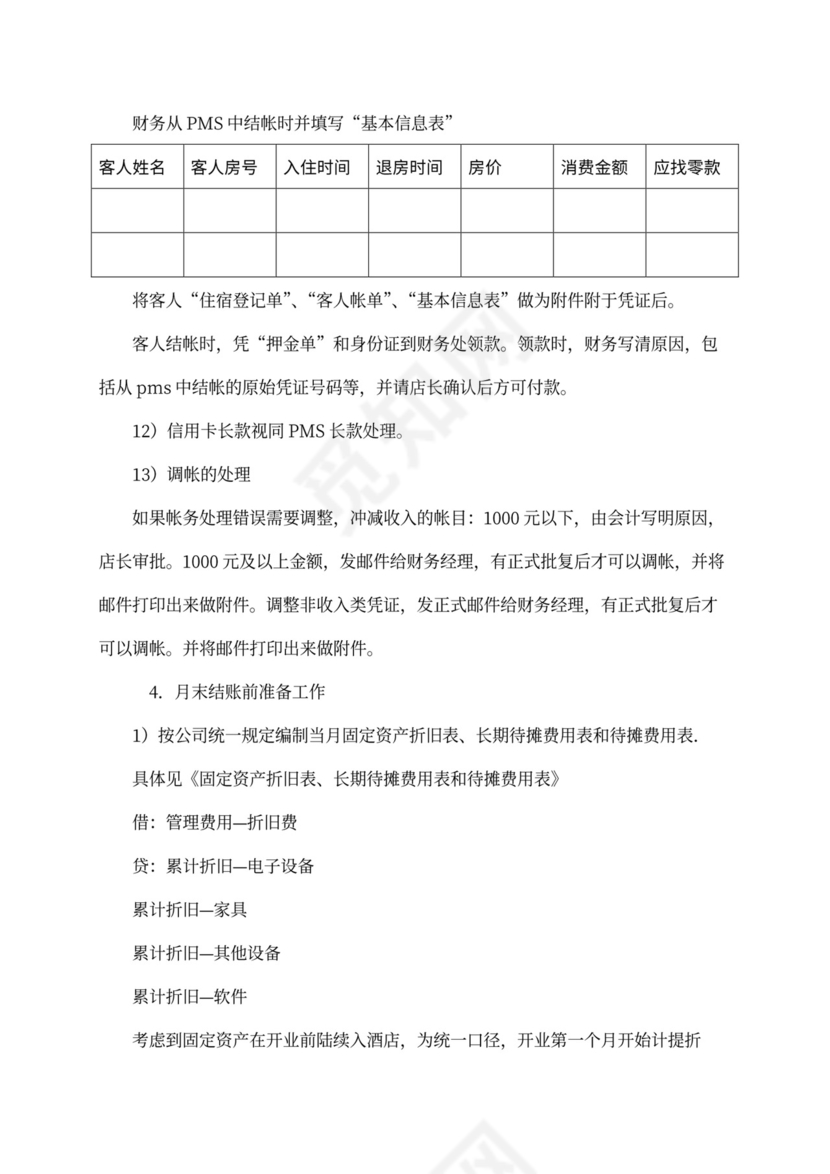 XX酒店财务管理手册