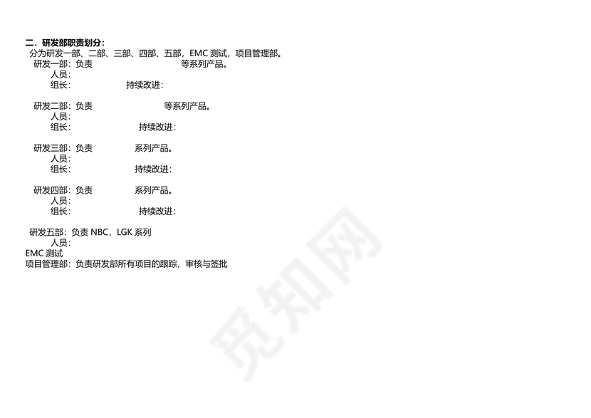 研发部组织架构图