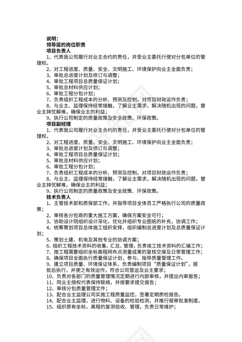 施工组织架构图模板