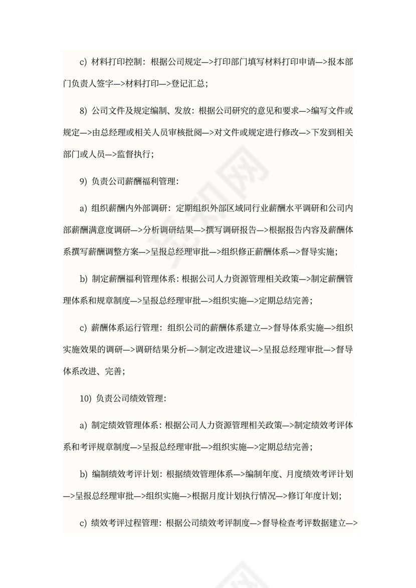 行政人事部经理岗位职责