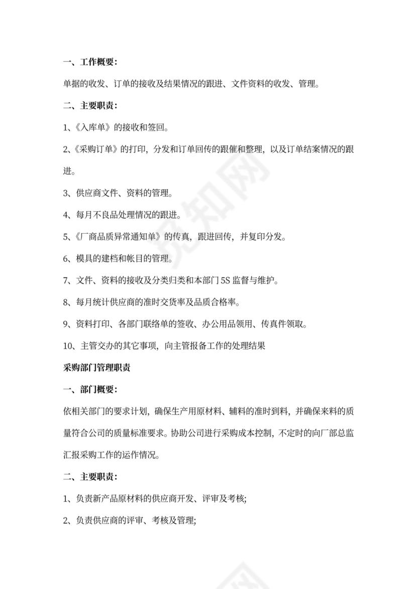 采购员工作内容及岗位职责