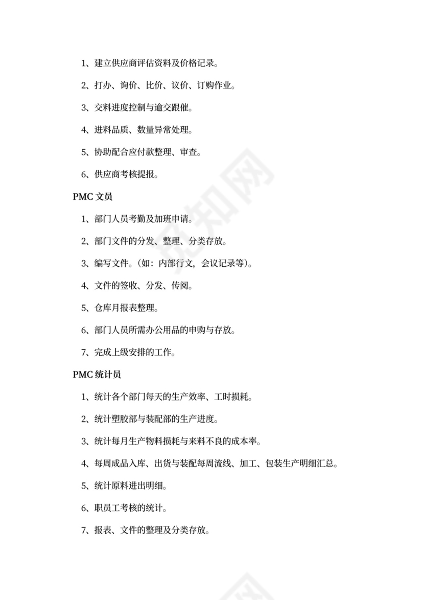 生产计划员岗位职责