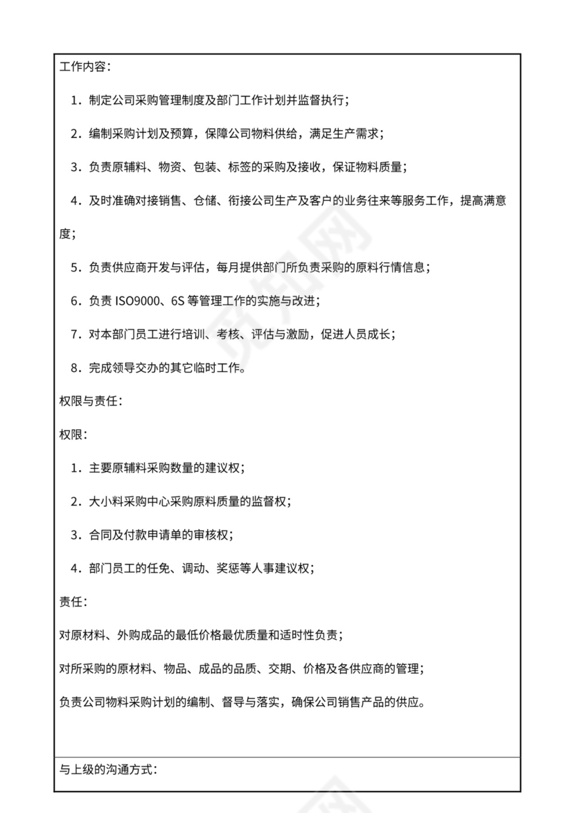 公司部门职责岗位职责大全Word文档