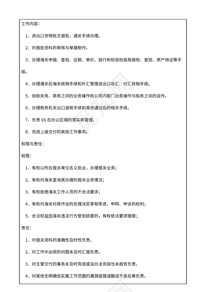 公司部门职责岗位职责大全Word文档