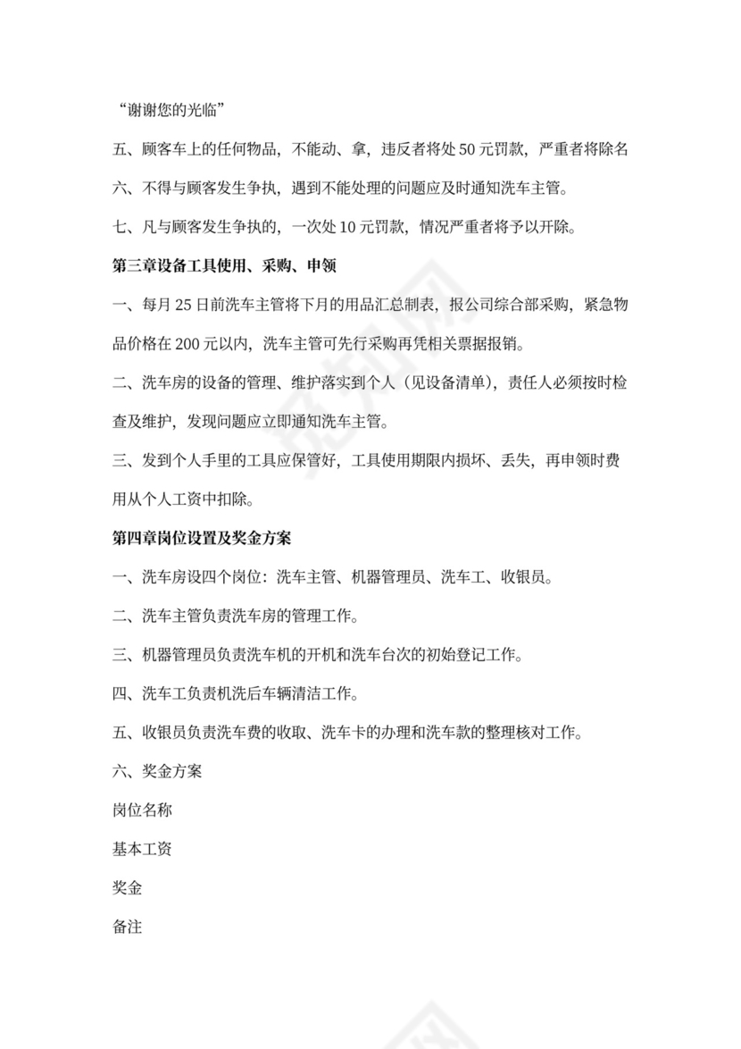汽车美容店员工管理规章制度