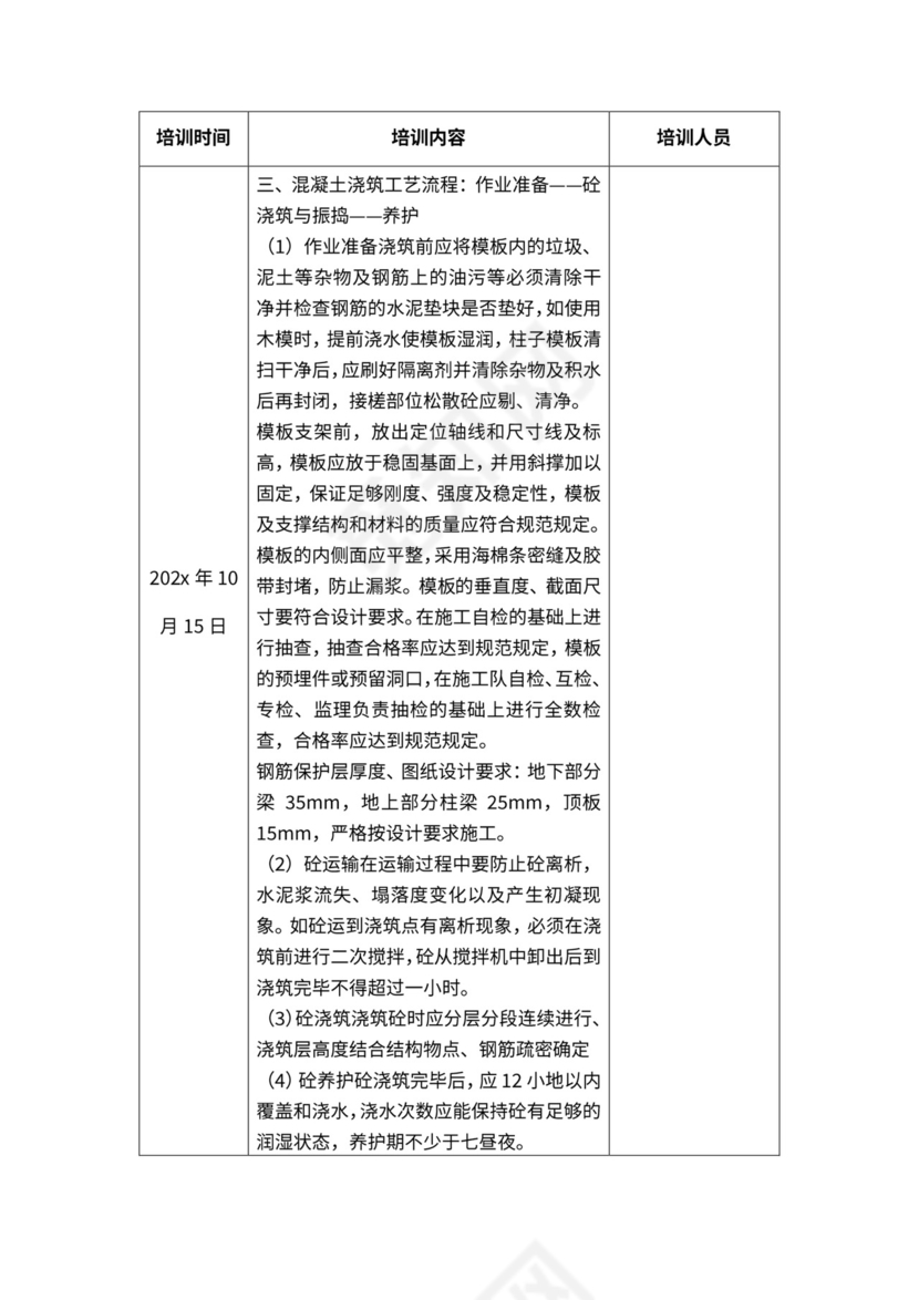 监理人员培训计划