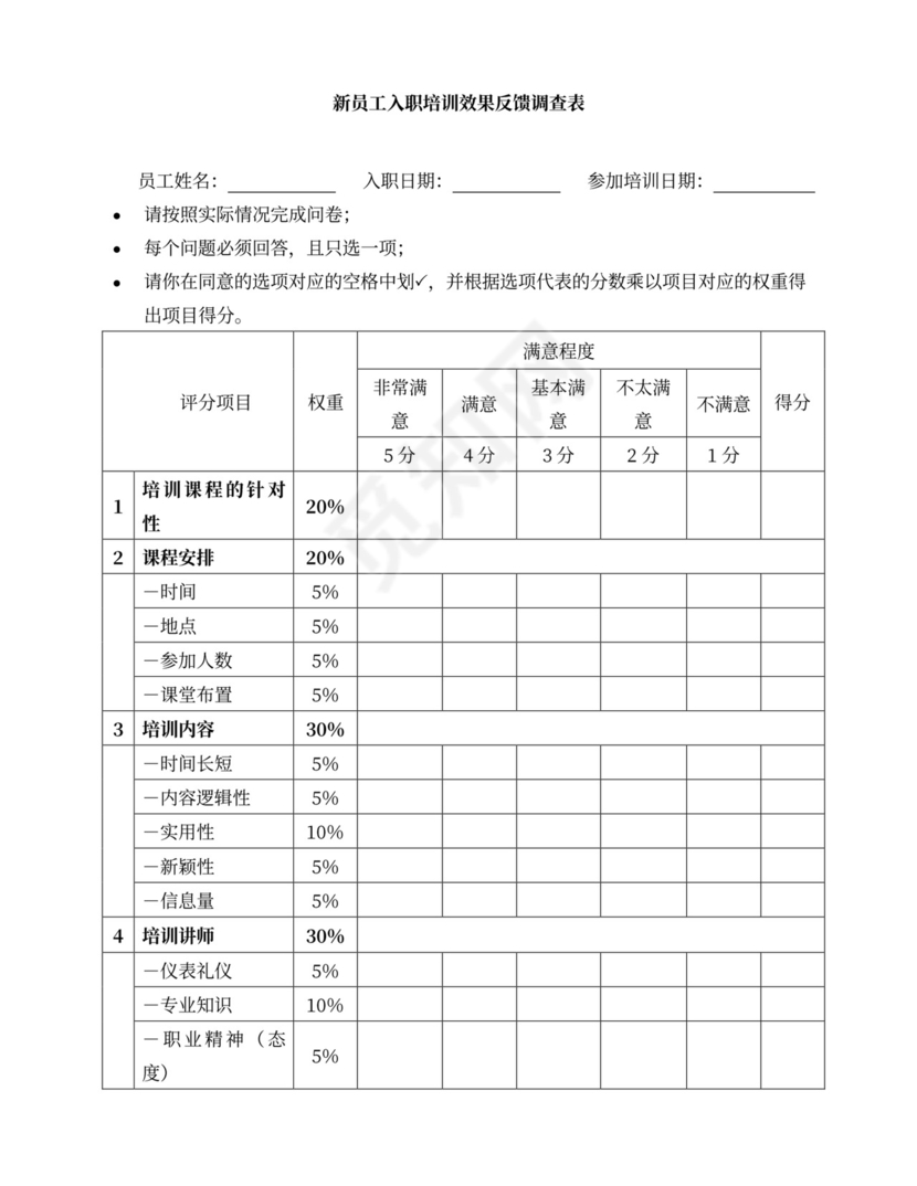 人事必备—新员工入职培训方案