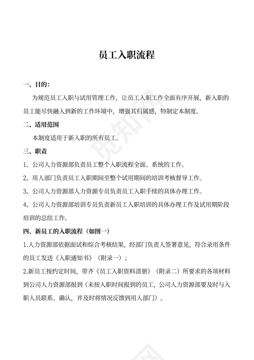 员工标准入职流程