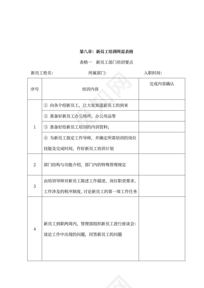 新员工入职培训流程Word文档