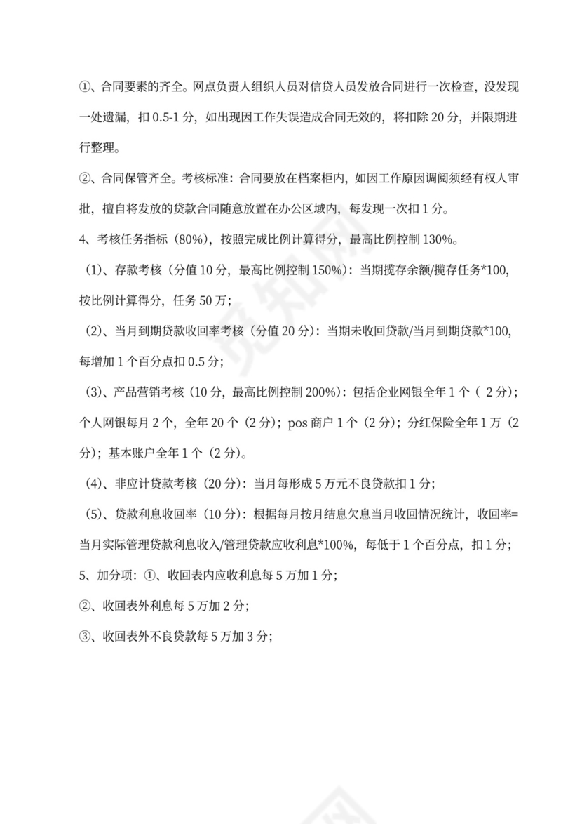 银行绩效考核办法