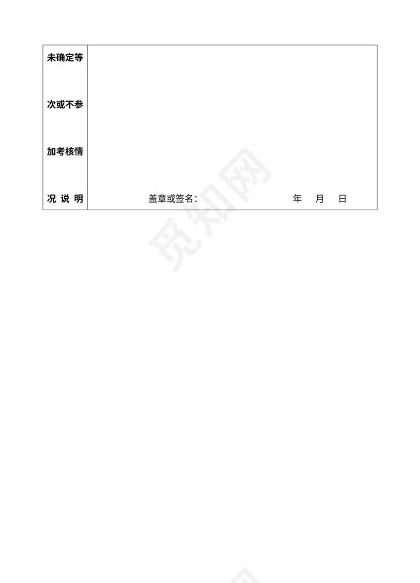 公务员年度考核登记表样本