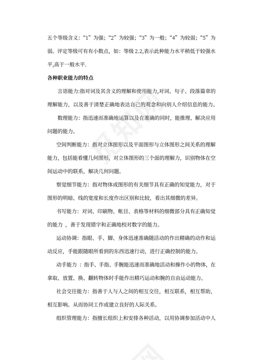 职业能力测验范本