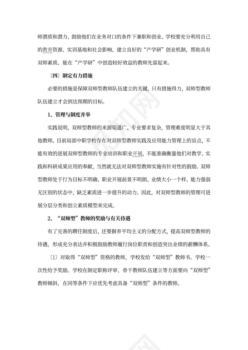 双师型教师队伍建设规划及总结