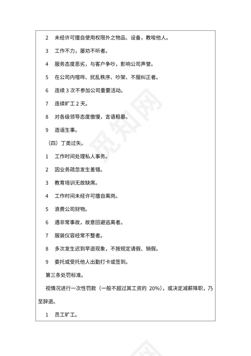 员工奖励与惩罚制度