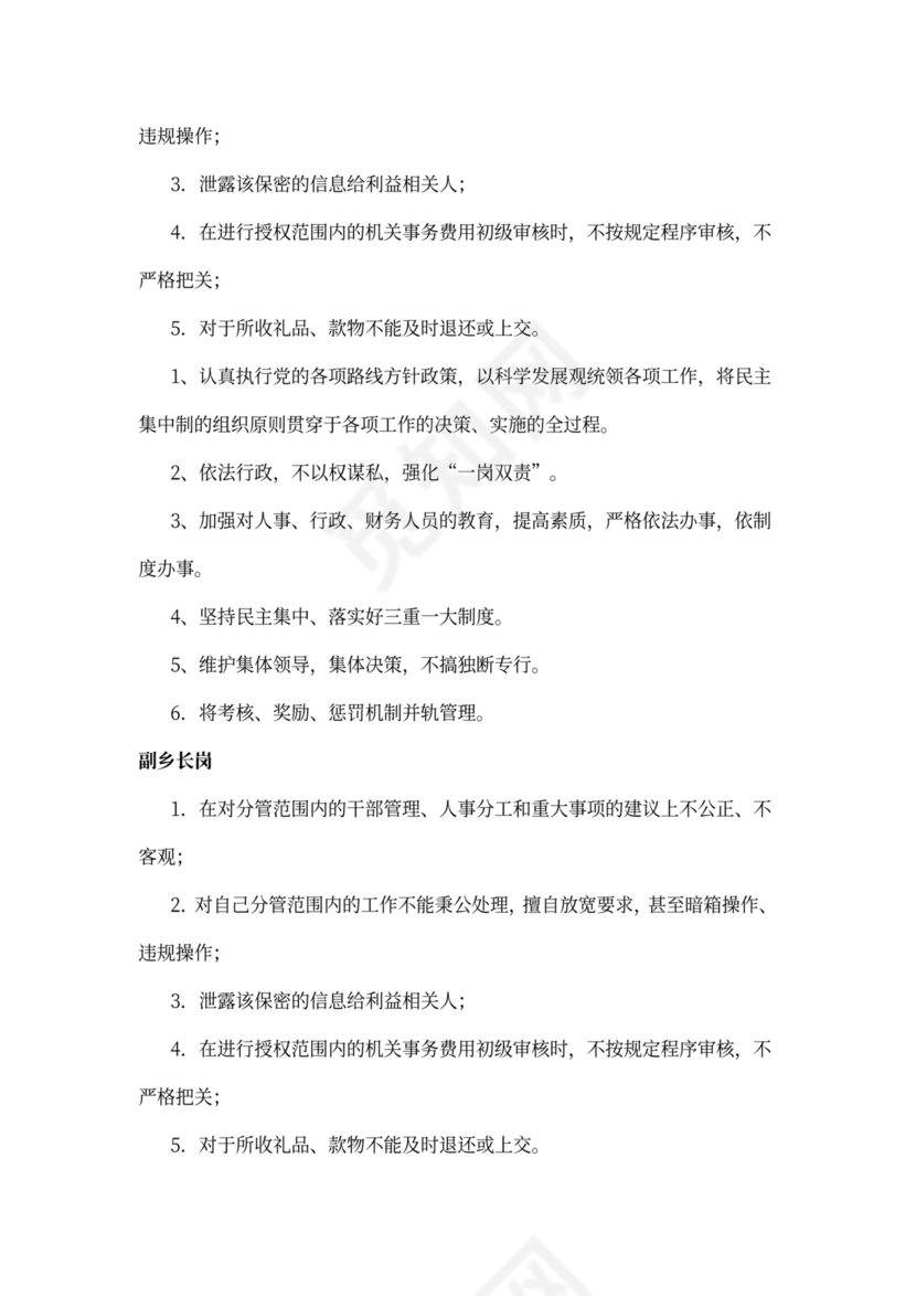 岗位职责风险点和防控措施一览表