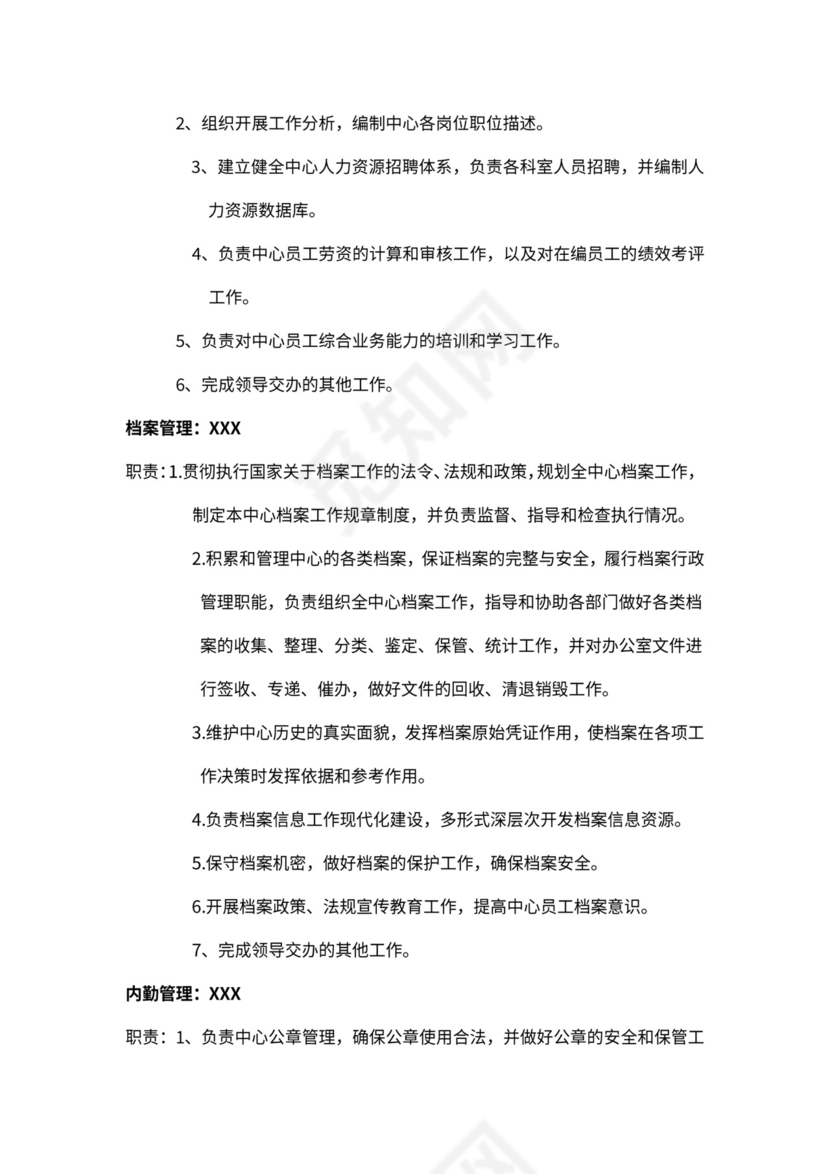 办公室组织架构图及岗位职责