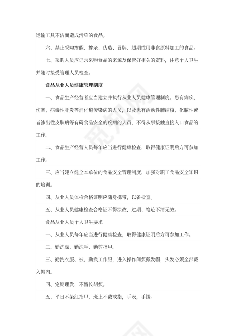 食品安全管理制度范本