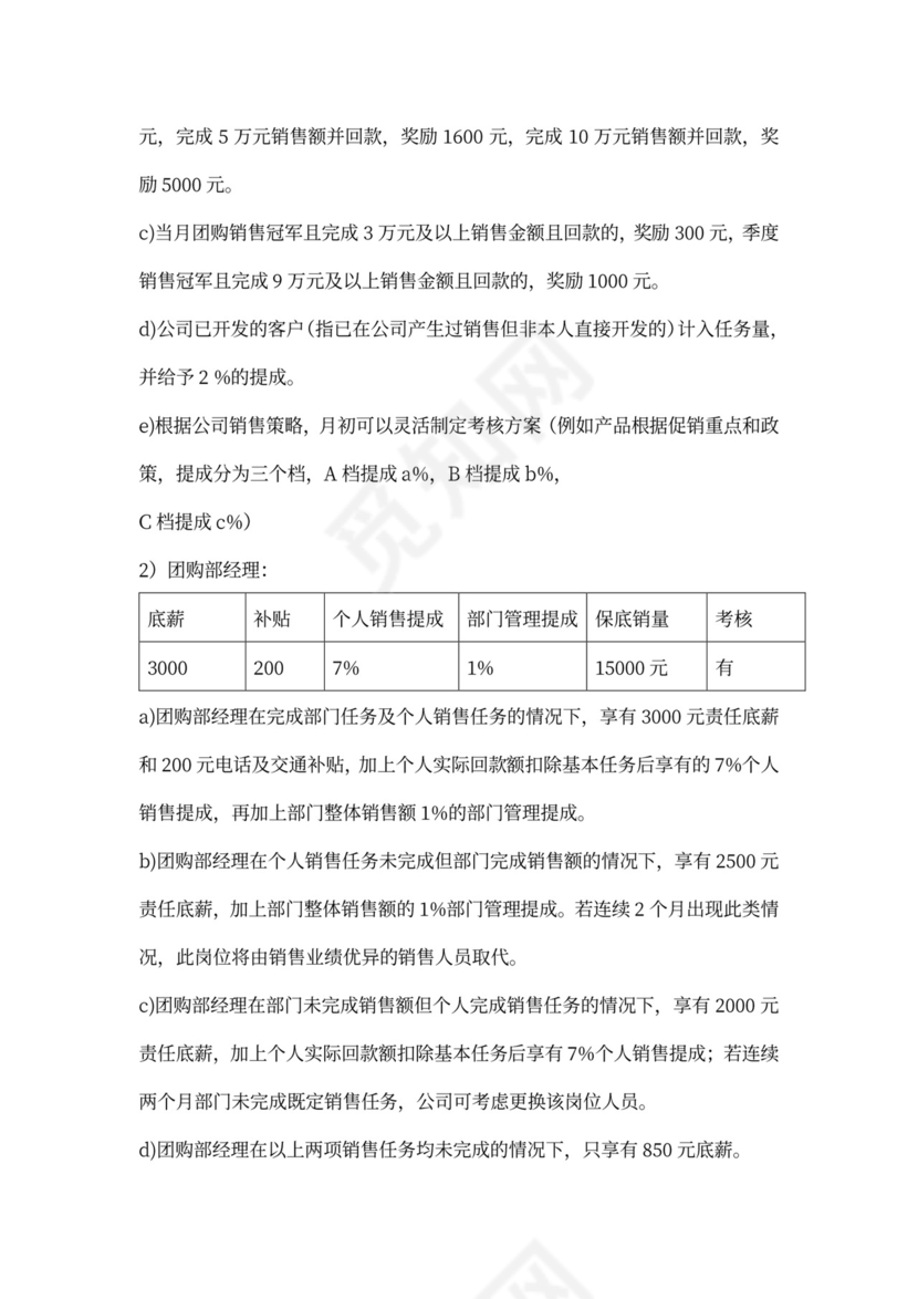 销售人员提成及薪酬制度