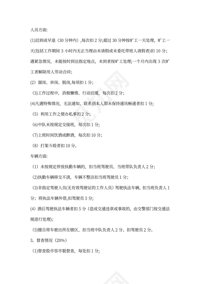 城市管理协管员考核办法