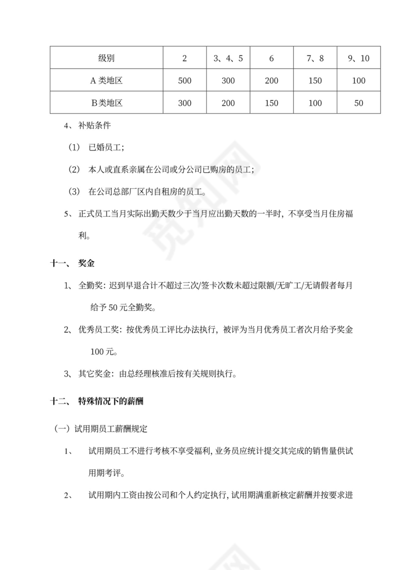 简洁公司员工薪酬管理制度word模板