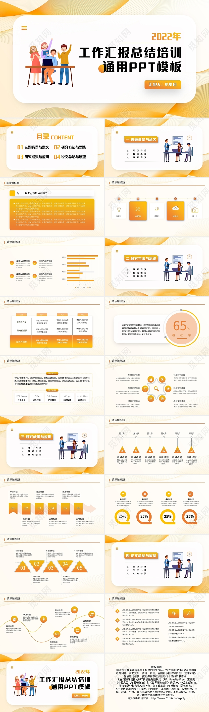 橙色简约工作汇报总结培训通用PPT模板PPT模板宣传PPT动工作总结述职竞聘汇报