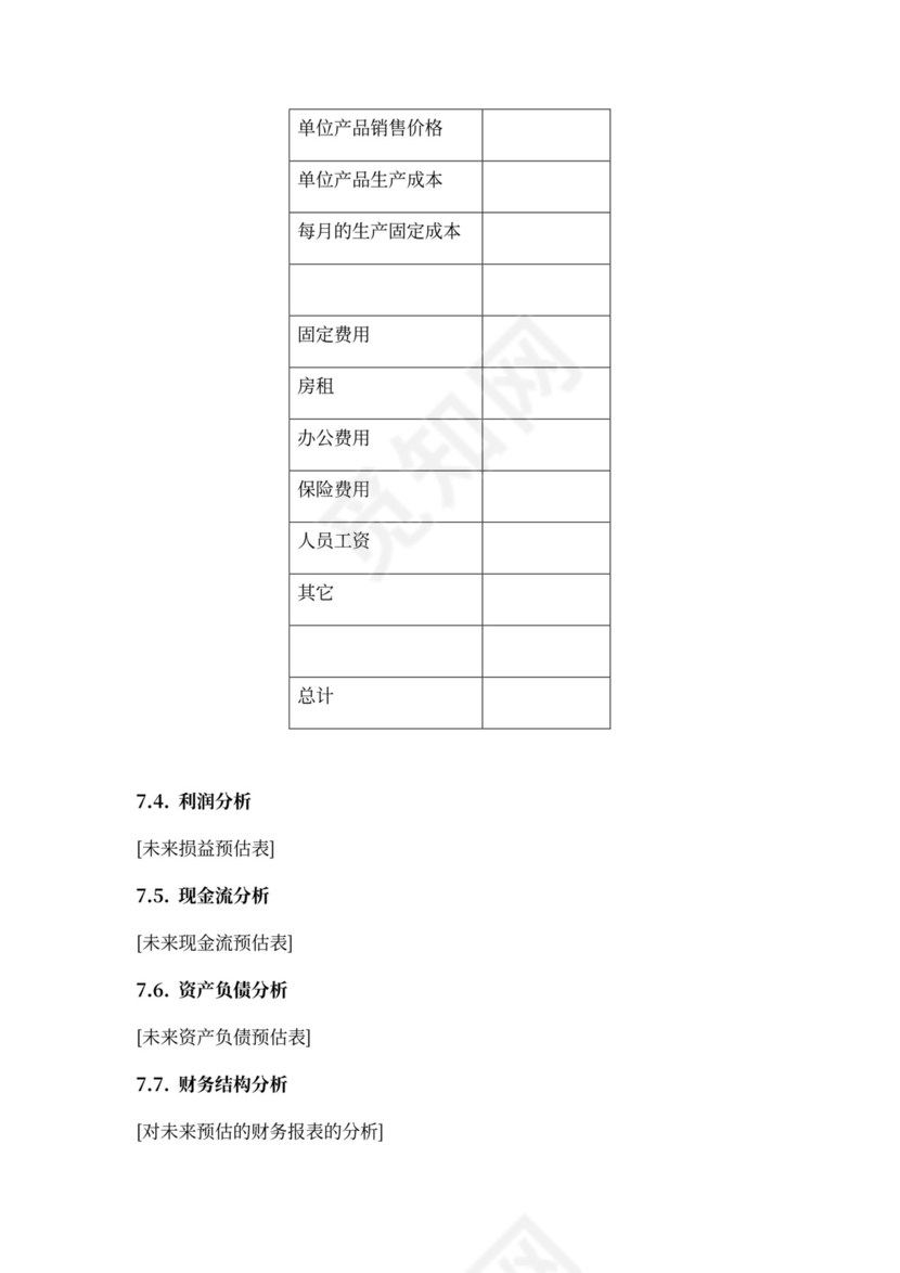 投资公司商业计划书