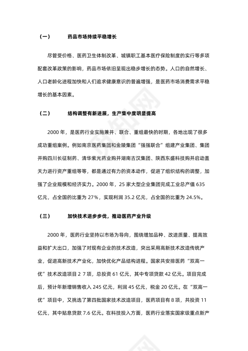 制药公司商业计划书