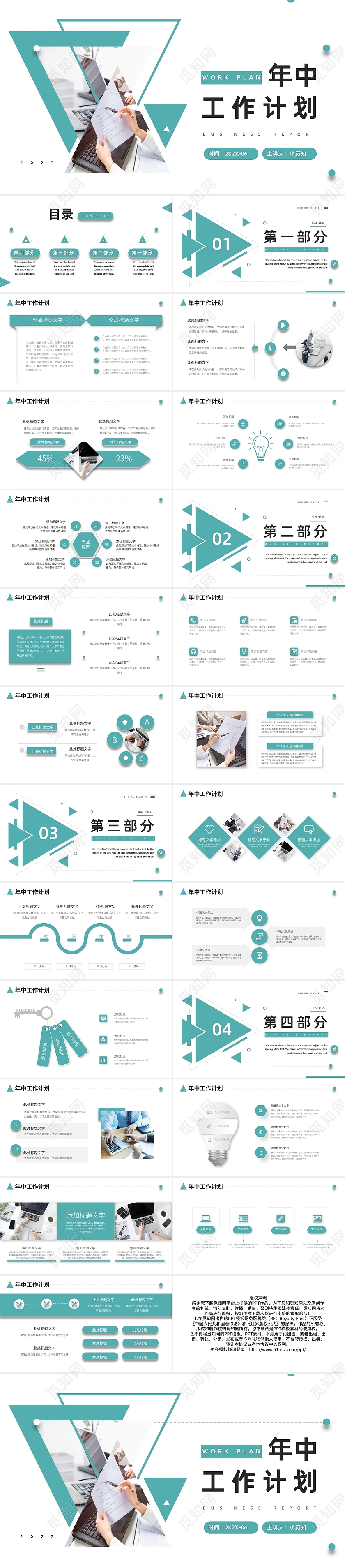 绿色简约上半年年中总结汇报述职PPT模板宣传PPT动态PPT上半年年中总结汇报述职节日