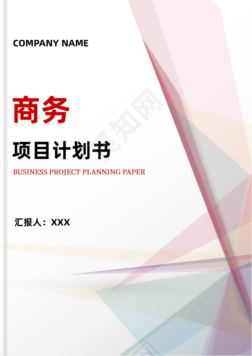 明亮彩色商务项目计划书封面