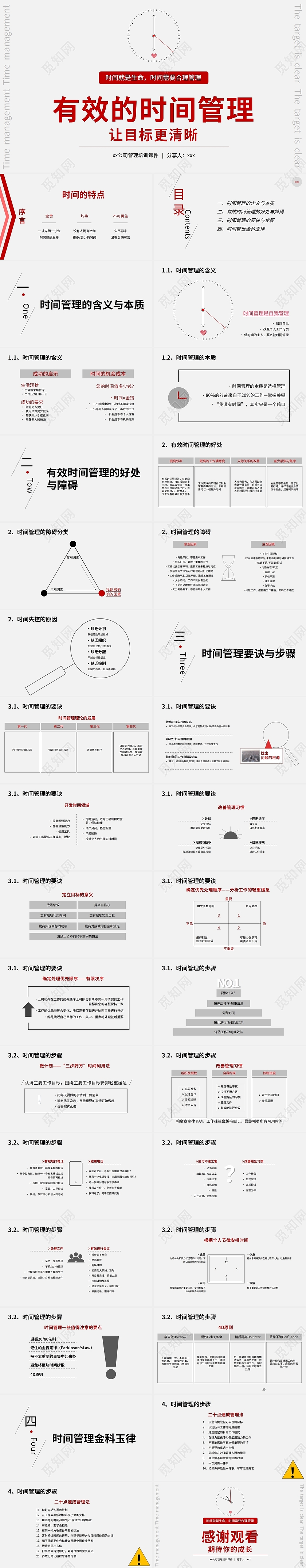 高级灰红时间管理自我成长商务自我管理培训