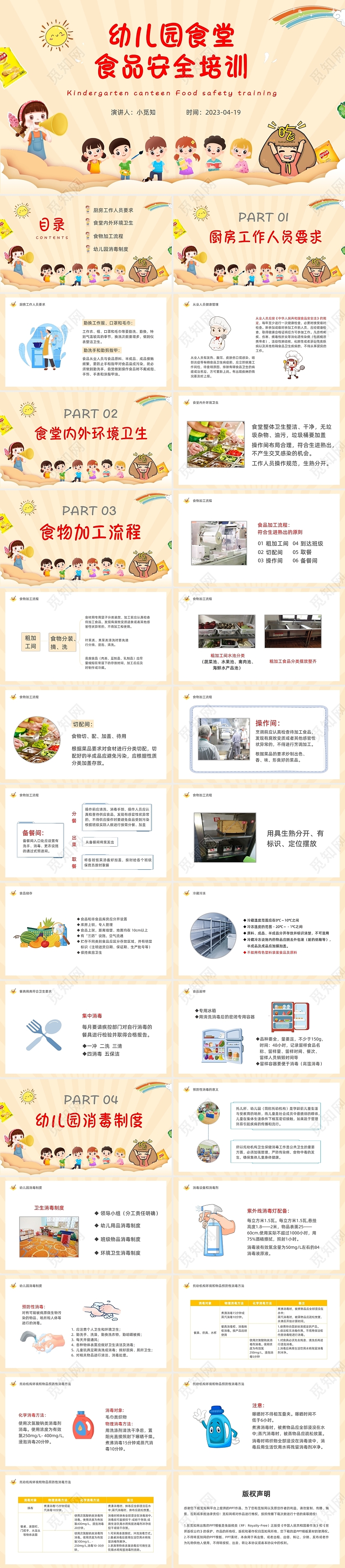幼儿园食堂工作人员的食品安全培训卡通PPT幼儿园食品安全培训