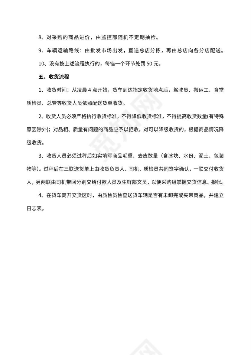 生鲜蔬菜采购管理流程