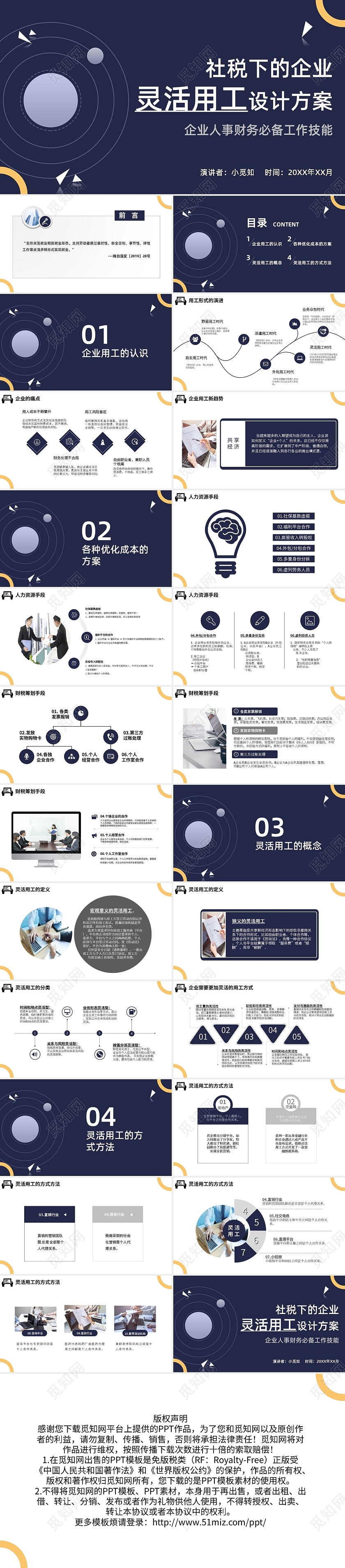 深色简约社税下的企业灵活用工设计方案PPT模板宣传PPT动态企业培训