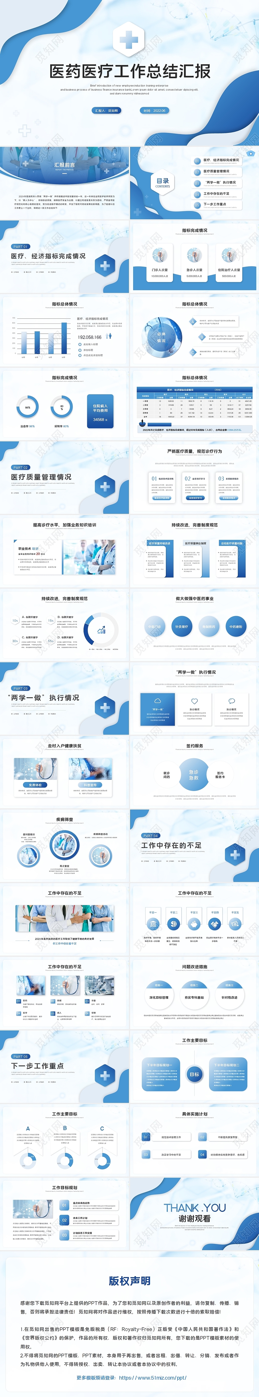 大气商务医疗医学医药年中总结年中汇报工作总结计划ppt模板医疗工作总结